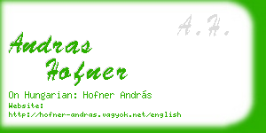 andras hofner business card